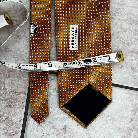 Versace v2 rare accessory square Pattern Tie dress suit tie rare necktie y2k - Picture 5 of 7